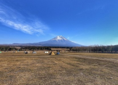 ふもとっぱらキャンプ場から見える富士山